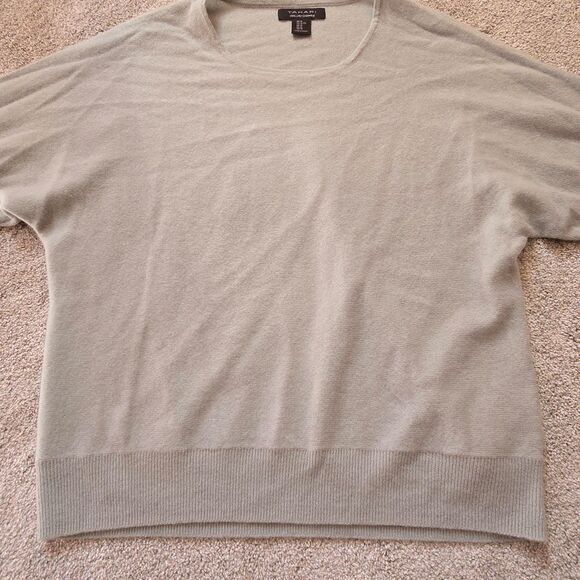 Tahari pistachio green 100% 2-ply Cashmere sweater XL - Picture 5 of 9